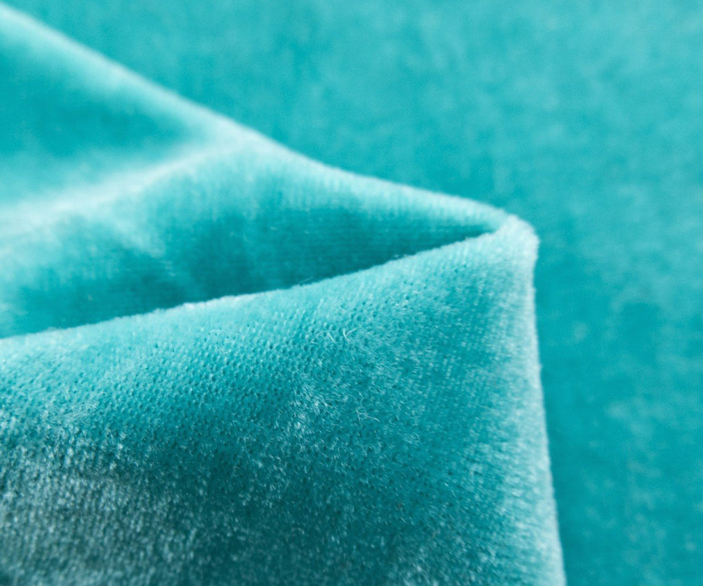 Aquamarine Stretch Velvet Fabric by The Yard 4 Way Stretch 58" Width