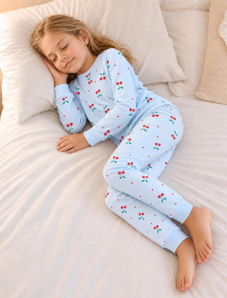 Girls Pajamas 2 Piece Snug Long Sleeve Pjs Sets 4-14 Years