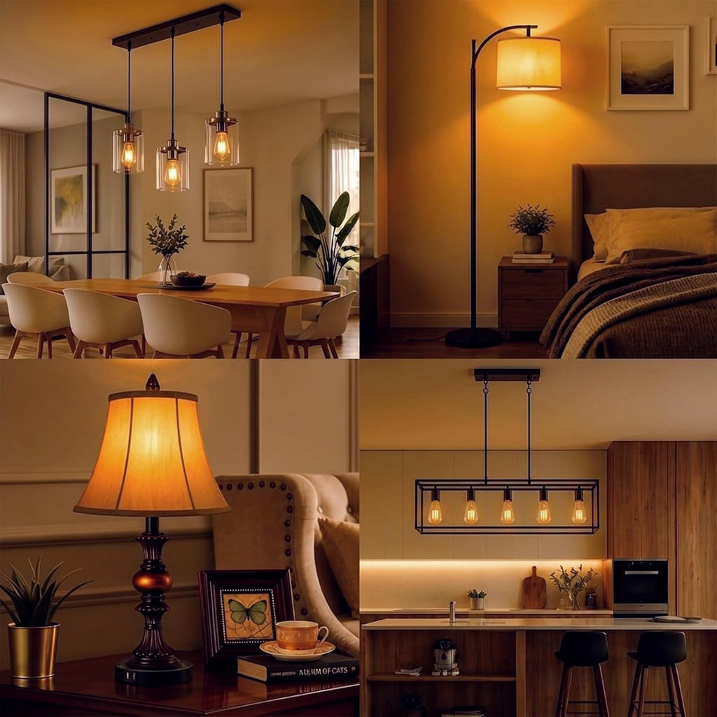 Vintage Edison LED Light Bulbs, 40W Equivalent E26 Dimmable, 4 Pack