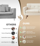 Tbfit 77.2" W Linen Sofa Couch, Mid Century Modern Decor Loveseat Couches for Living Room