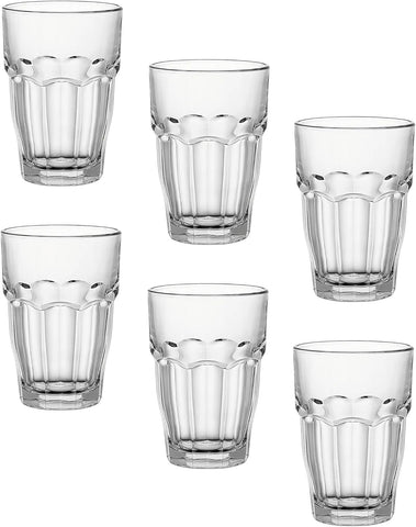 Rock Bar Stackable Beverage, Set Of 6 Dishwasher Safe Drinking Glasses For Soda, Juice, Milk, Coke, Beer, Spirits