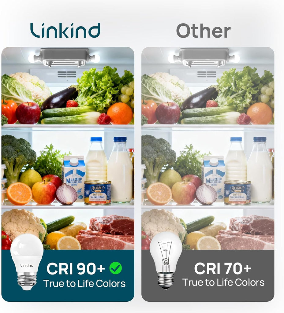 Led Refrigerator Light Bulbs, A15 Fridge Light Bulbs 40 Watts Equivalent Waterproof, 600LM Appliance Light Bulb 120V