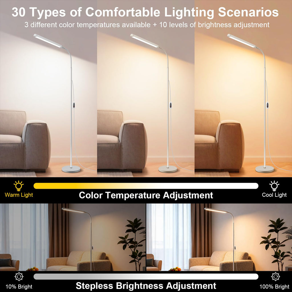 Bright 12W LED Eye Protection Dimming Reading Floor Lamp