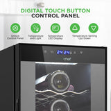24 Bottle Wine Fridge | Dual Zone Wine Chiller | Adjustable Temperature 41°F to 