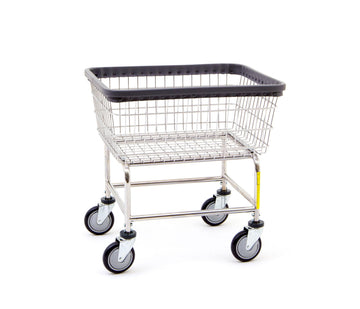 R&B Wire 100E Heavy Duty Wire Laundry Cart | 2.5 Bushel | Steel Frame with Chrome Finish | Commercial Laundry Basket