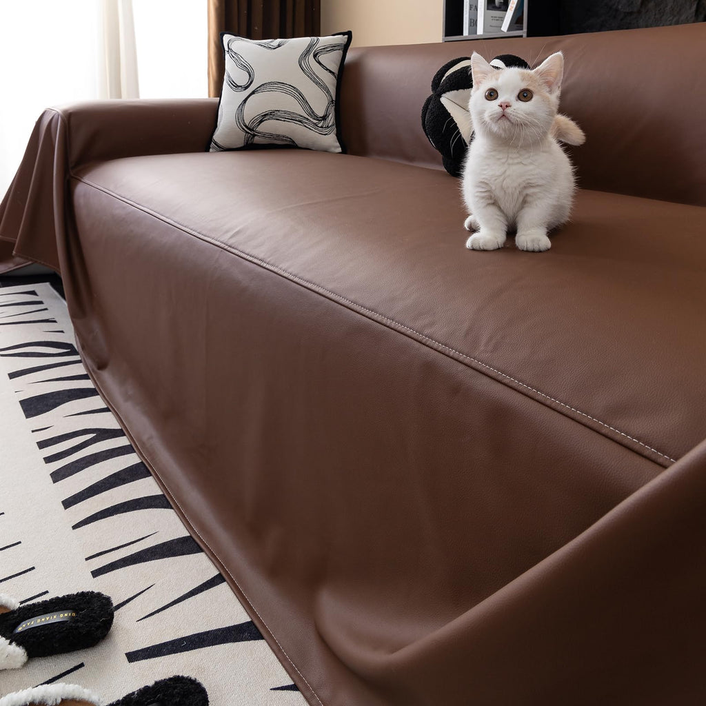 Waterproof Thick PU Leather Sofa Covers for Sectional Sofa Luxury Couch Cover for Dogs Loveseat Covers Futon Cover L