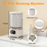 Portable Mini Washing Machine, 2L USB Rechargeable 3000mAh with Spin Dry Basket, 3 Modes Blue Light Cleaning, Compact