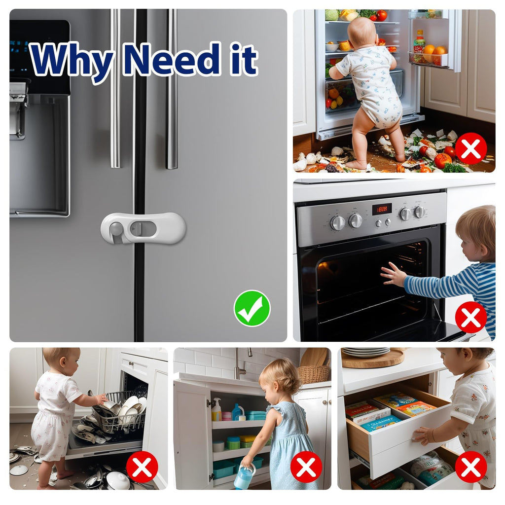 5-Pack Child Proof Refrigerator Lock with 3M Adhesive