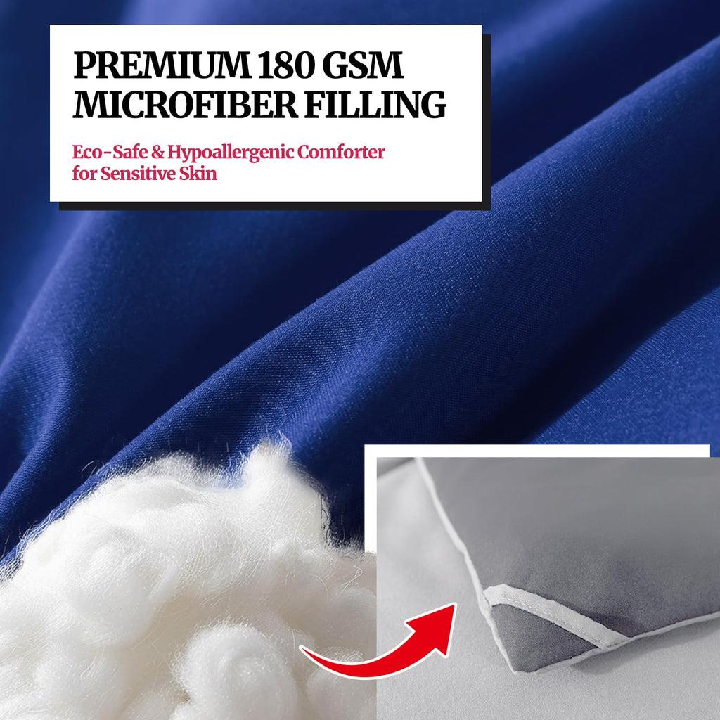 Down Alternative Bedding Comforter Queen Size - All-Season Soft Reversible Microfiber Bedding Comforter - Lightweight