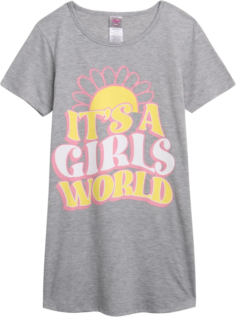 Girls Nightgowns - 3 Pack Soft Short Sleeve Nightgown Girls Pajamas - Cozy Cute Sleep Dress Pajamas