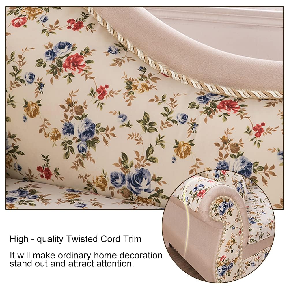 Twisted Lip Cord Trim, Twisted Cord Trim Ribbon 16mm, Polyester Twisted Trim Cord Rope Embellishment - 13.7 Yards