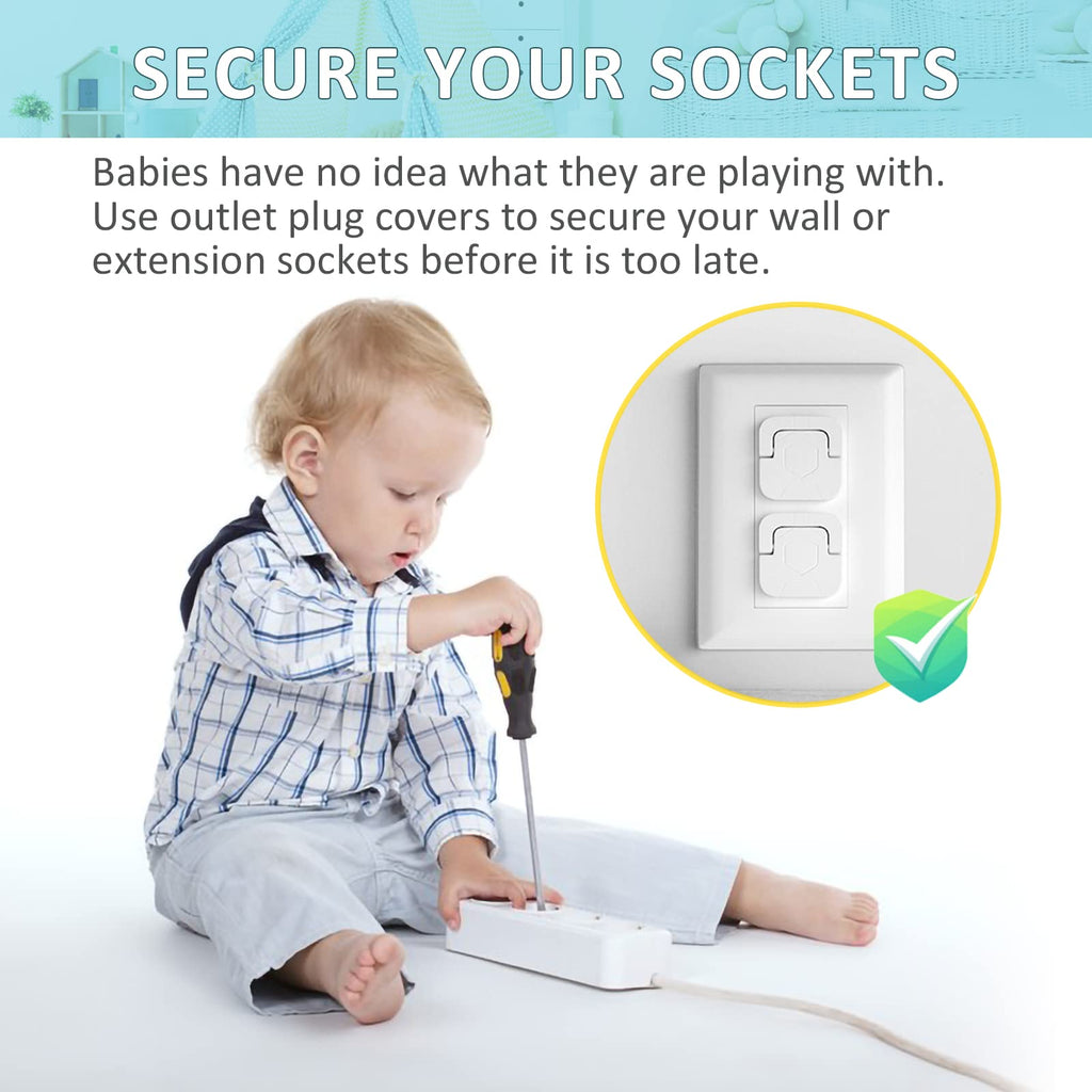 Baby-Proof Outlet Covers(60 Pack) - Child Safety Electric Plug Protectors to Prevent Power Shock
