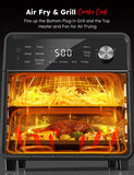 Plug-In Grill Air Fryer Oven Combo w/Sheath Heaters, Authentic Char Flavor, 2026 New Convection System, 2X More Even