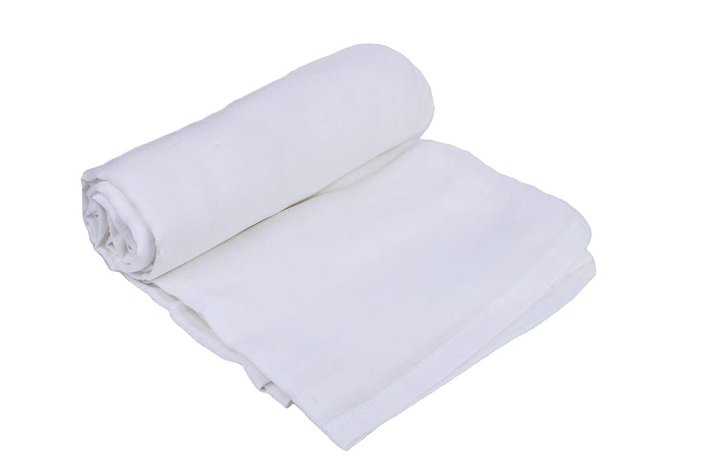 Cotton White Swaddle Blankets - 4 Piece Set of Organic Gauze Muslin Swaddle Blankets - Breathable and Multi-Purpose