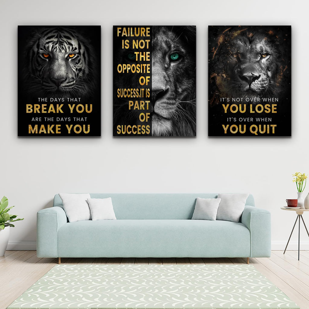 Motivational Wall Decor Art Inspirational Canvas Poster Print Inspiring Quotes Animals Painting Picture Office Wall