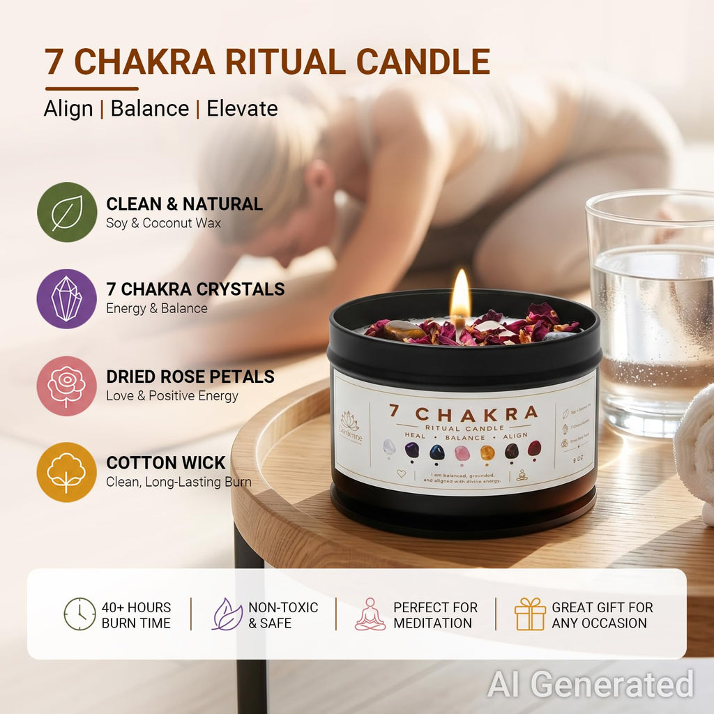 Chakra Candle self care crystal healing Candle for Meditation gift