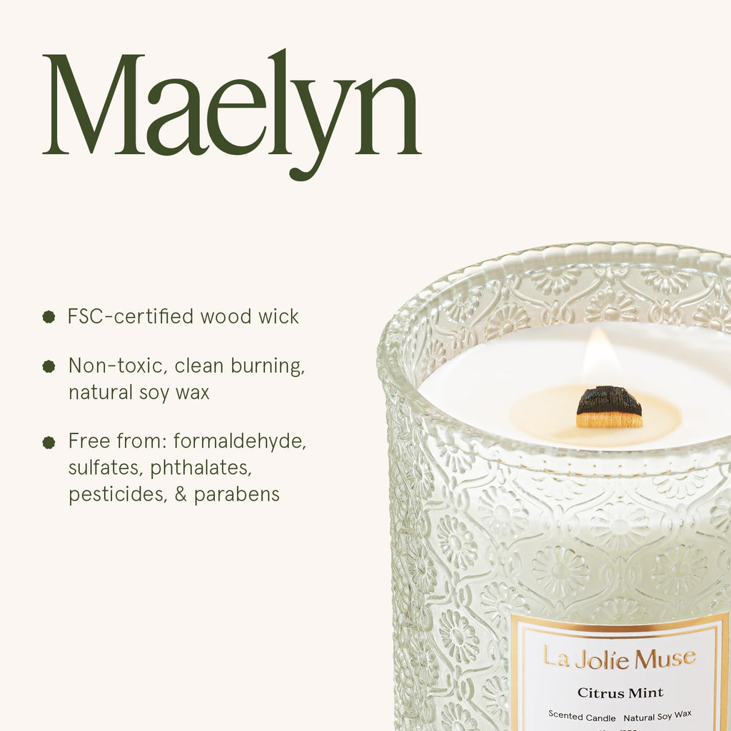 Mint Scented Candle, 19 oz Natural Soy Wax