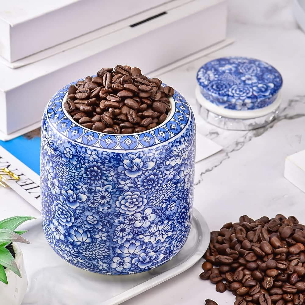 Ginger Jar Decorative Jar Ancient Chinese Imperial Enamel Porcelain (Small, Blue,White)
