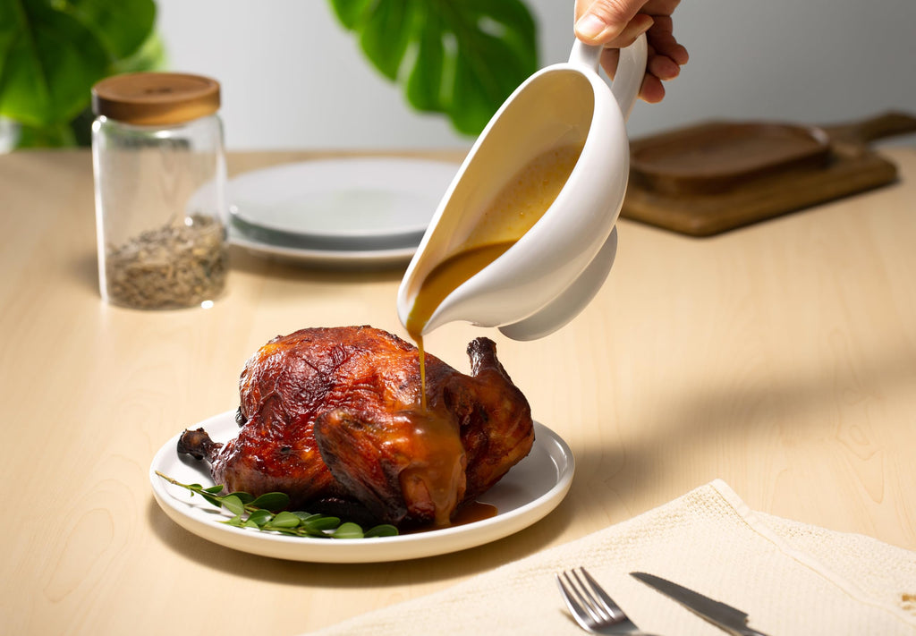 Ceramic Gravy Boat, Large, Spill-Free, 21 oz, White