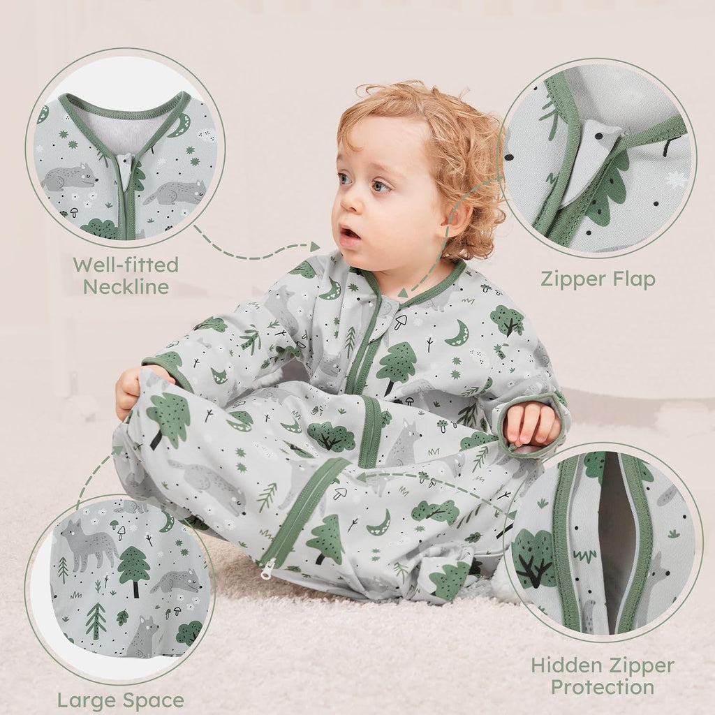 Baby Sleep Sack Long Sleeve 100% Cotton 2 Pack 0.5 Tog