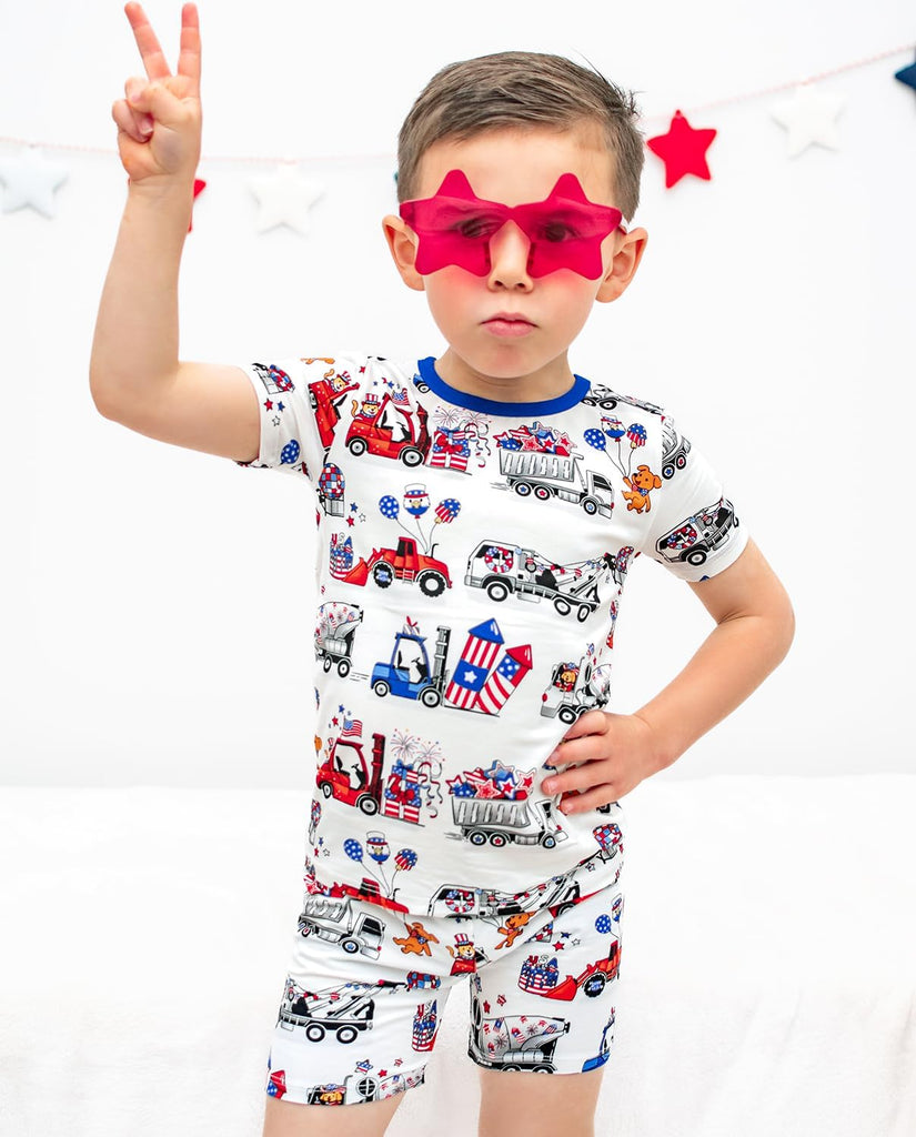 Bamboo Viscose Toddler Boys Pajamas Set, Short Sleeve Kids