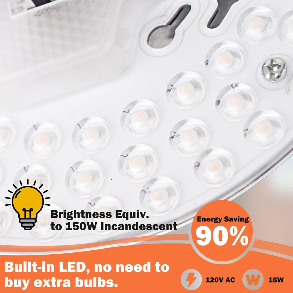 LED Motion Sensor Outdoor Ceiling Light, Modern Black Flush Mount Ceiling Light