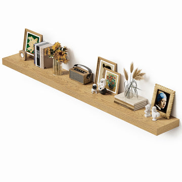 Deep Floating Shelves 72x12" Set of 1, Oak