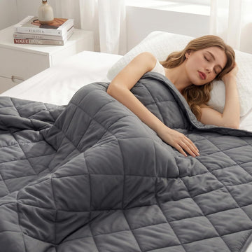 Weighted Blanket for Adults (15 lbs 60" x 80") Queen Size, Soft Cotton | Cooling Heavy Blanket for Sleep, Thick