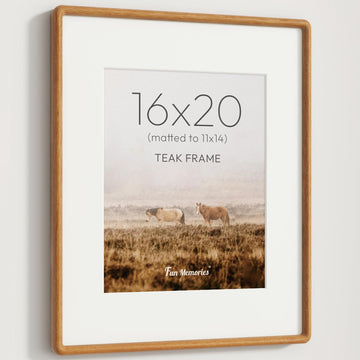 16x20 Picture Frame, Solid Teak Wood 16x20 Frame with HD Tempered Glass, USA-Sourced Hard Wood 16 by 20 Photo Frame