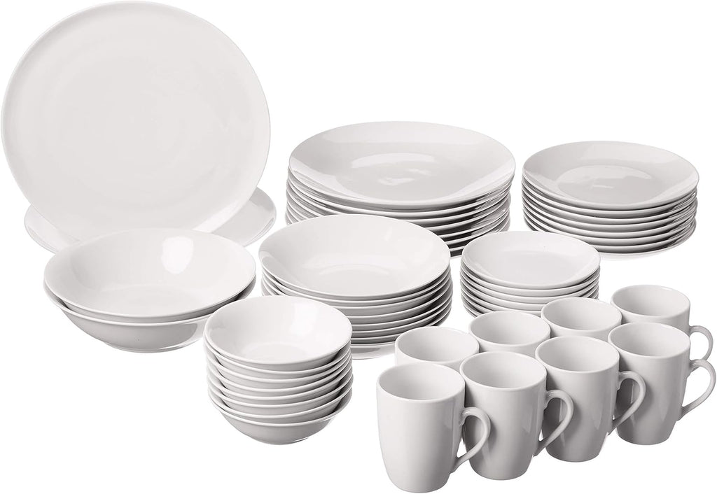 52 Pc Coupe Dinnerware Set, Service for 8, White,SM-5200-CP-W