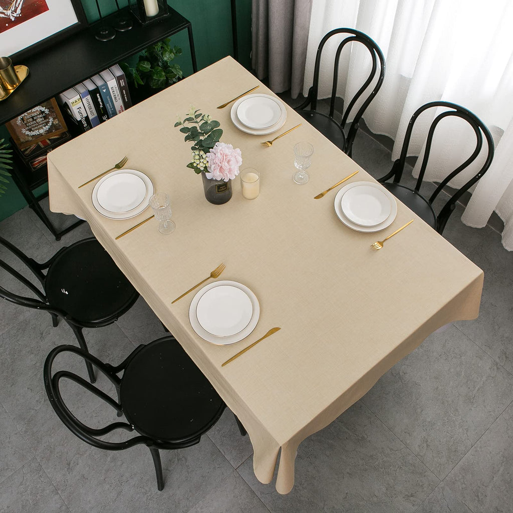Vinyl Tablecloth with Flannel Backing, Waterproof Table Cloth