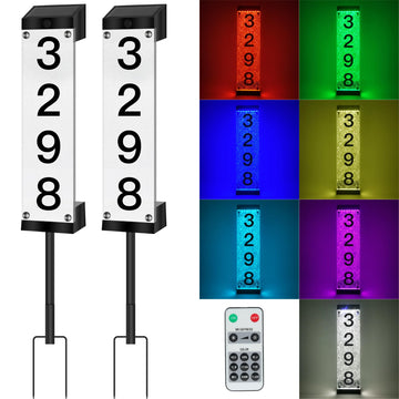 Solar Address Numbers, Address Signs for Yard with Stake