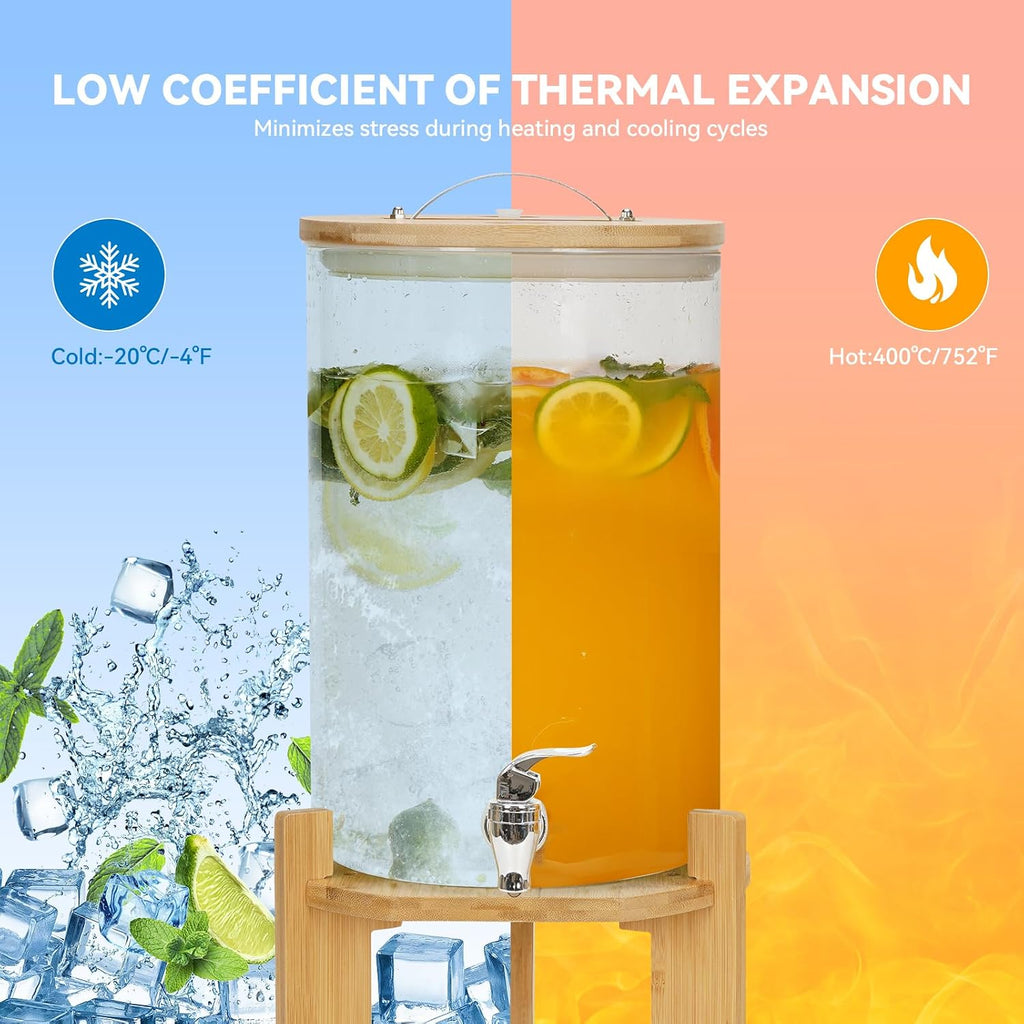 Double 2.1 Gallon Drink Dispensers for Parties with Stand - Set of 2