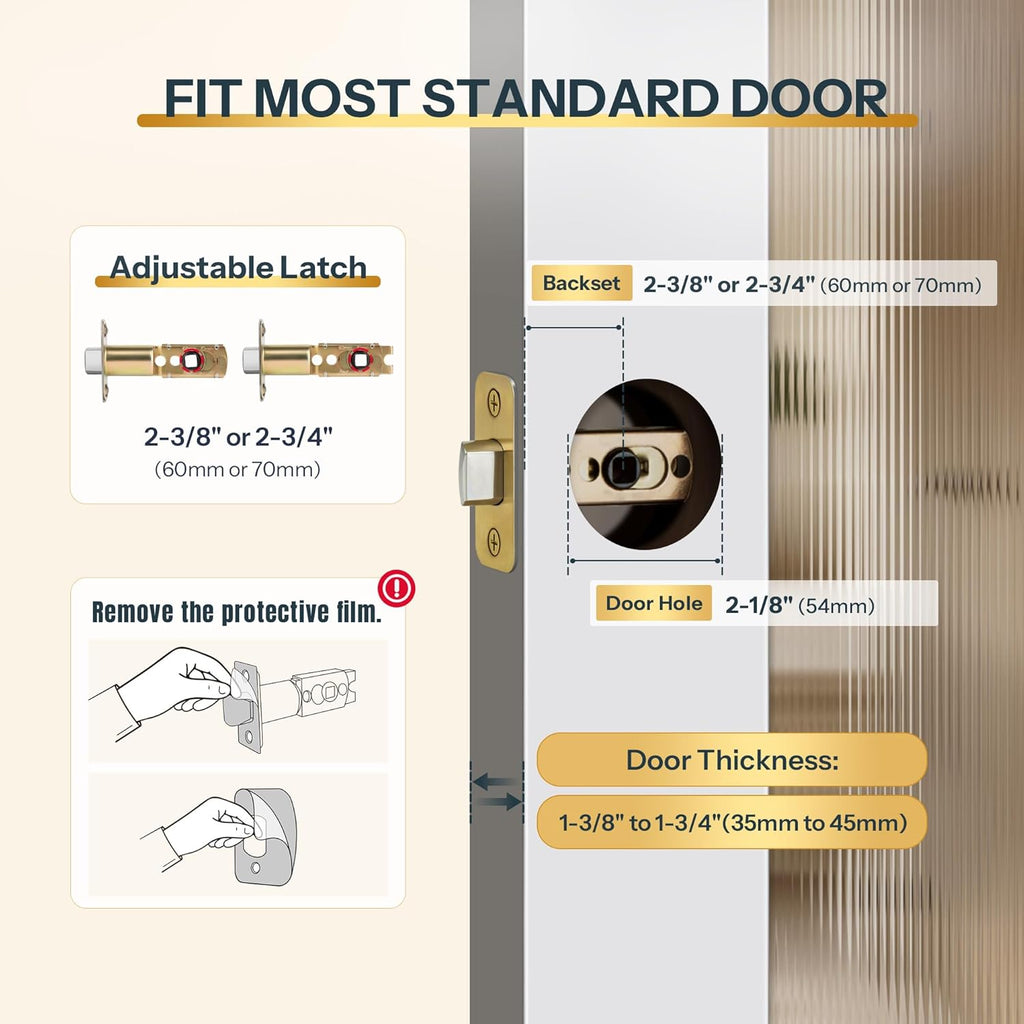 Brushed Gold Privacy Crystal Door Knob, Gold Vintage Crystal Door Knob with Privacy Lock, Glass Doorknob Interior