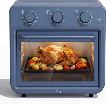 6-in-1 Air Fryer Toaster Oven Combo, 27QT Convection Oven Countertop, 60 Min Timer, 1800W Oven for T