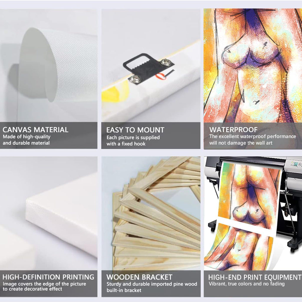 Sexy Couple Wall Decor Abstract Erotic Poster Sexy Woman Men Painting Art Print on Canvas Sexy Artwork for Bar Hotel