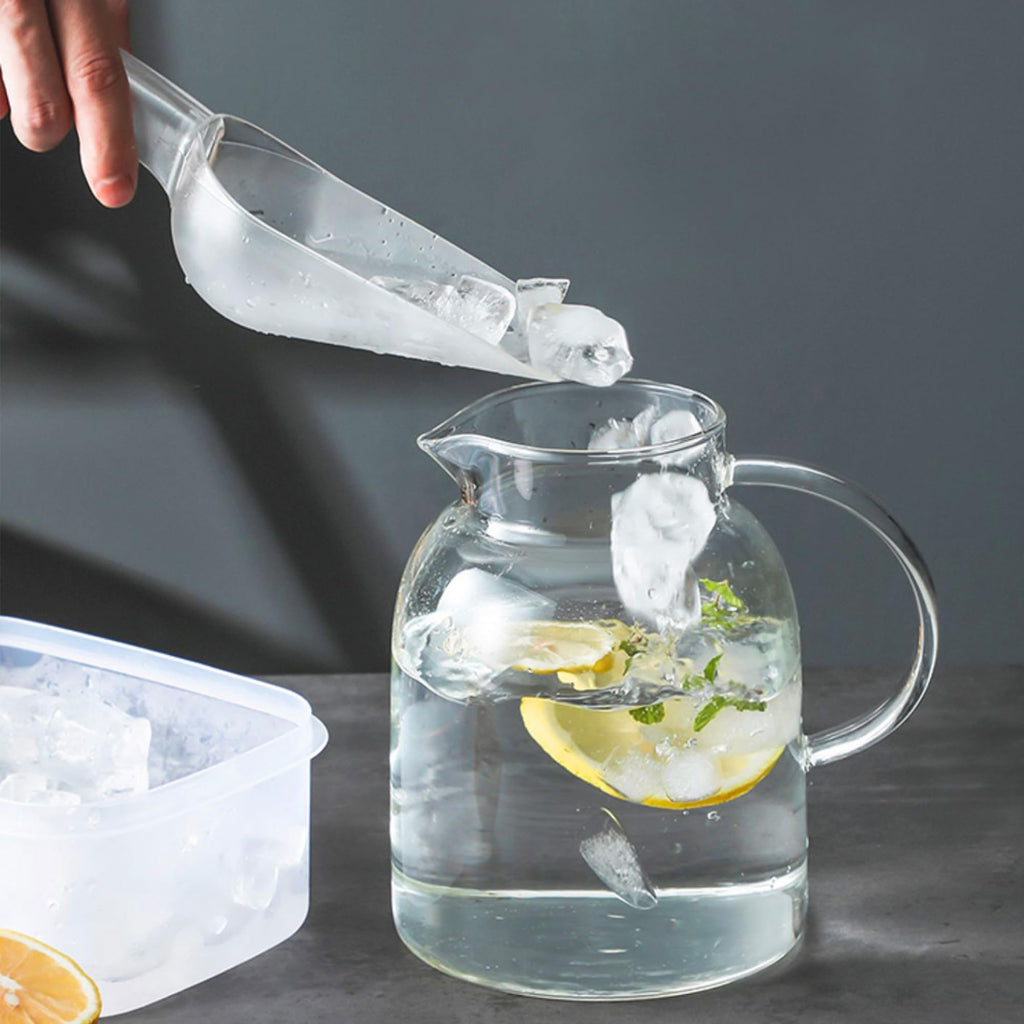 3PCS Clear Plastic Ice Scoop, 6 ounces Alec Ice Scoops, Scoop for Ice Bucket Ice, Popcorn, Coffee Beans, Flour (6 oz.)