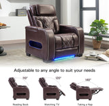 Electric Power Recliner Chair, PU Leather Home Theater Seating with Power Headrest