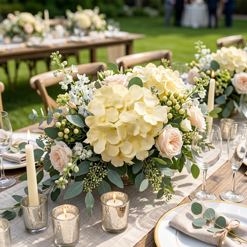 65Pcs Artificial Bulk, Silk Fake Hydrangeas