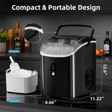 Nugget Ice Maker Countertop, 34Lbs/24H, Soft Chewable Ice, Self-Cleaning, Portable Ice Machine, Fast Making in 8