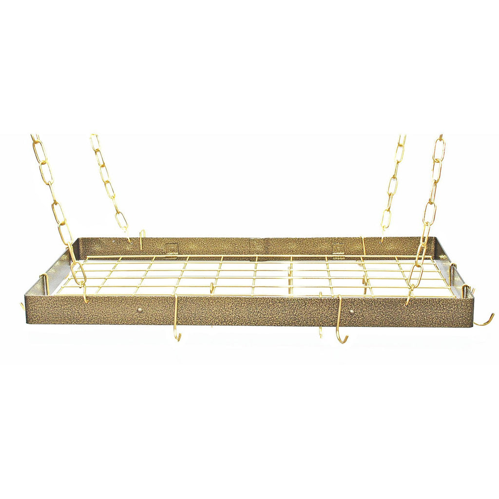 Rectangle Pot Rack - Hammered Copper with Black Grid