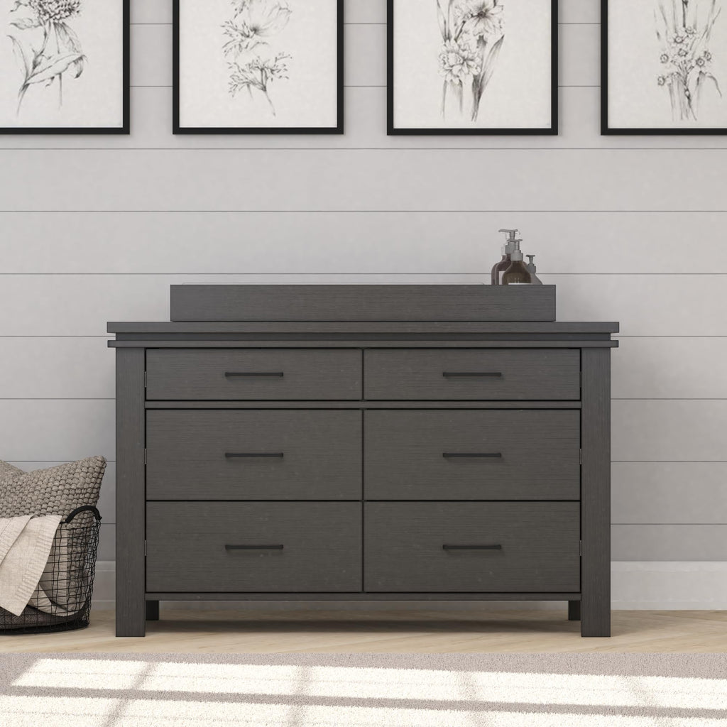 Universal Changing Table Toppers, Attach to Dresser for Diapering Surface (Midnight Gray)