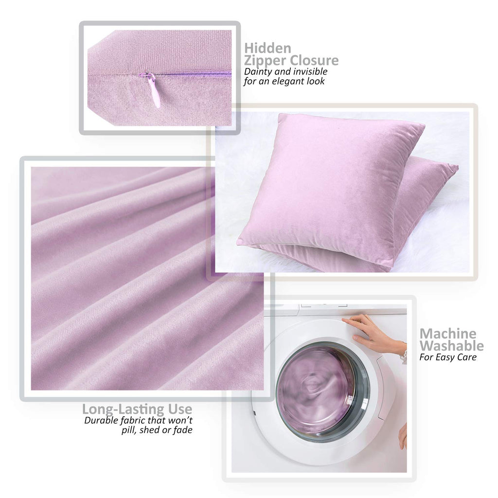 Throw Pillow Covers, Cozy Velvet Decorative Outdoor Pillow Covers 16 x 16 Inches, Soft Solid Cushion Covers for Sofa