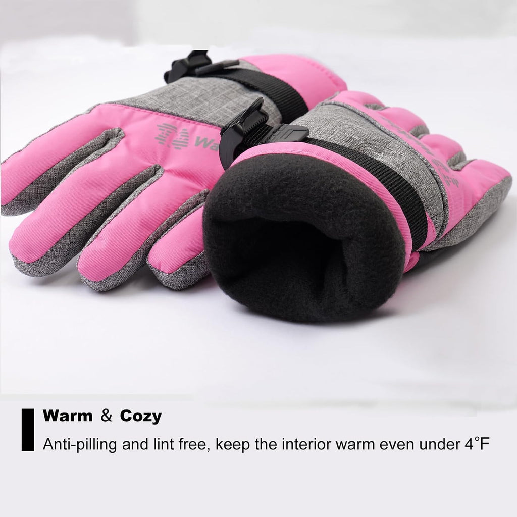 Kids Waterproof Winter Ski Gloves 3M Thinsulate Warm Boys Girls Youth