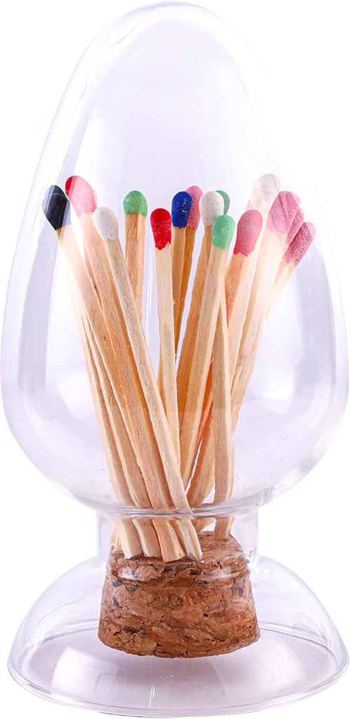 Matches in a Jar, Glass Match Cloche with Striker, Glass Match Holder with Striker, Fancy Matches in a Jar