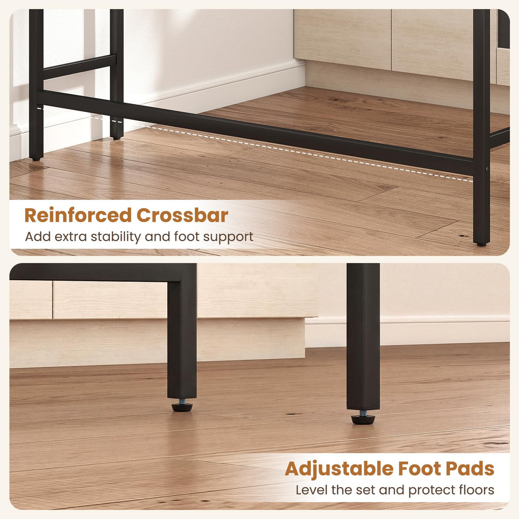 4 Pieces Counter Height Bar Table Set with Power Outlet