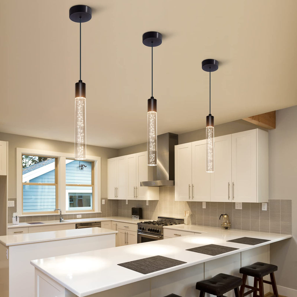 Inspired Nelson Style 3 Pack Mini Pendent Spot Lights, Black Pendant Lights Modern LED Kitchen Island Light, Unique Bubble Pendant Light