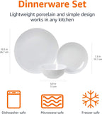 18-Piece Complete Kitchen Dinnerware Set, Microwave and Dishwasher Safe, Plates, Dishes, Bowls for Everyday Use