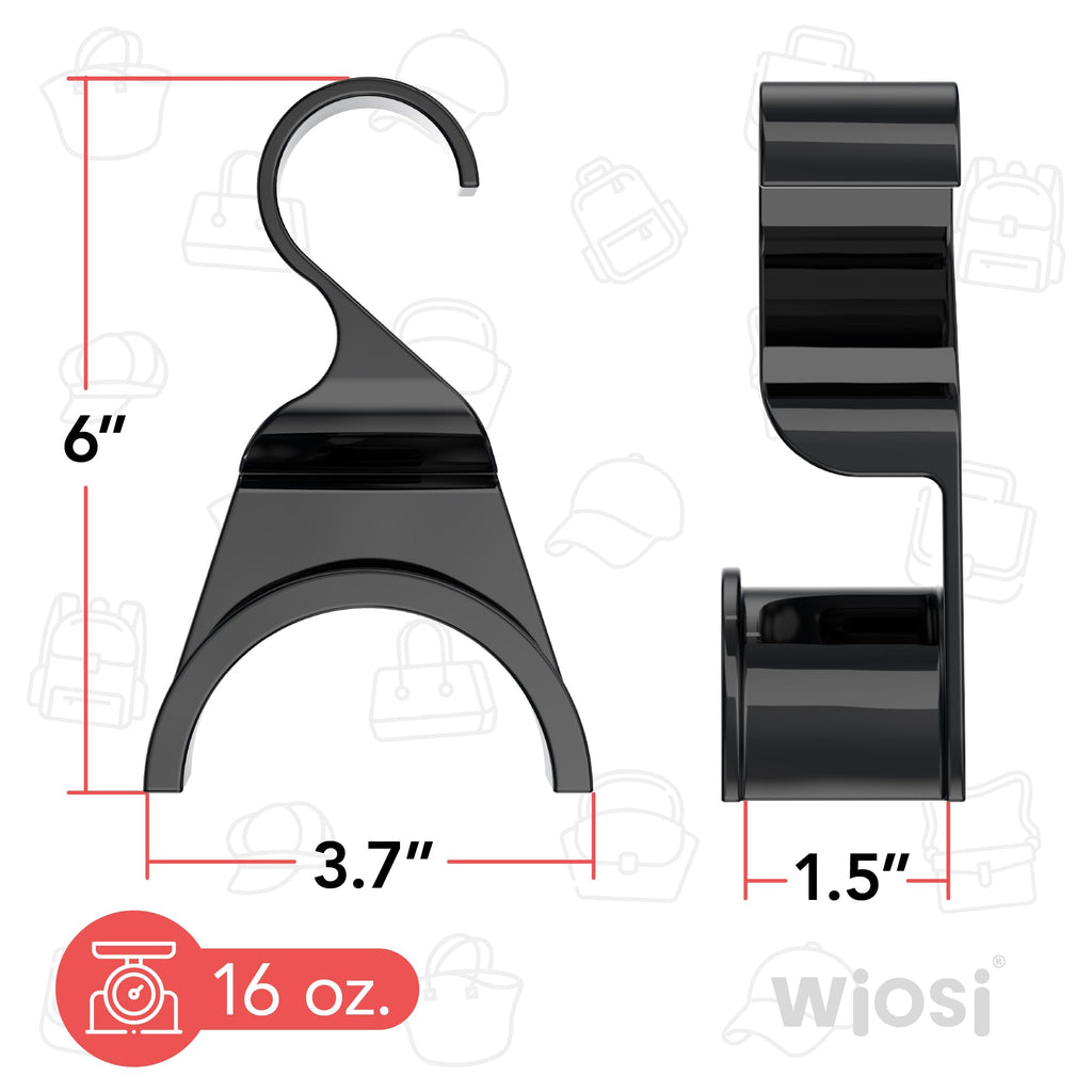Premium Black Purse Hanger Closet Set of 3 - Durable Acrylic Organizers and Storage Bag Hanger for Luxury Closet