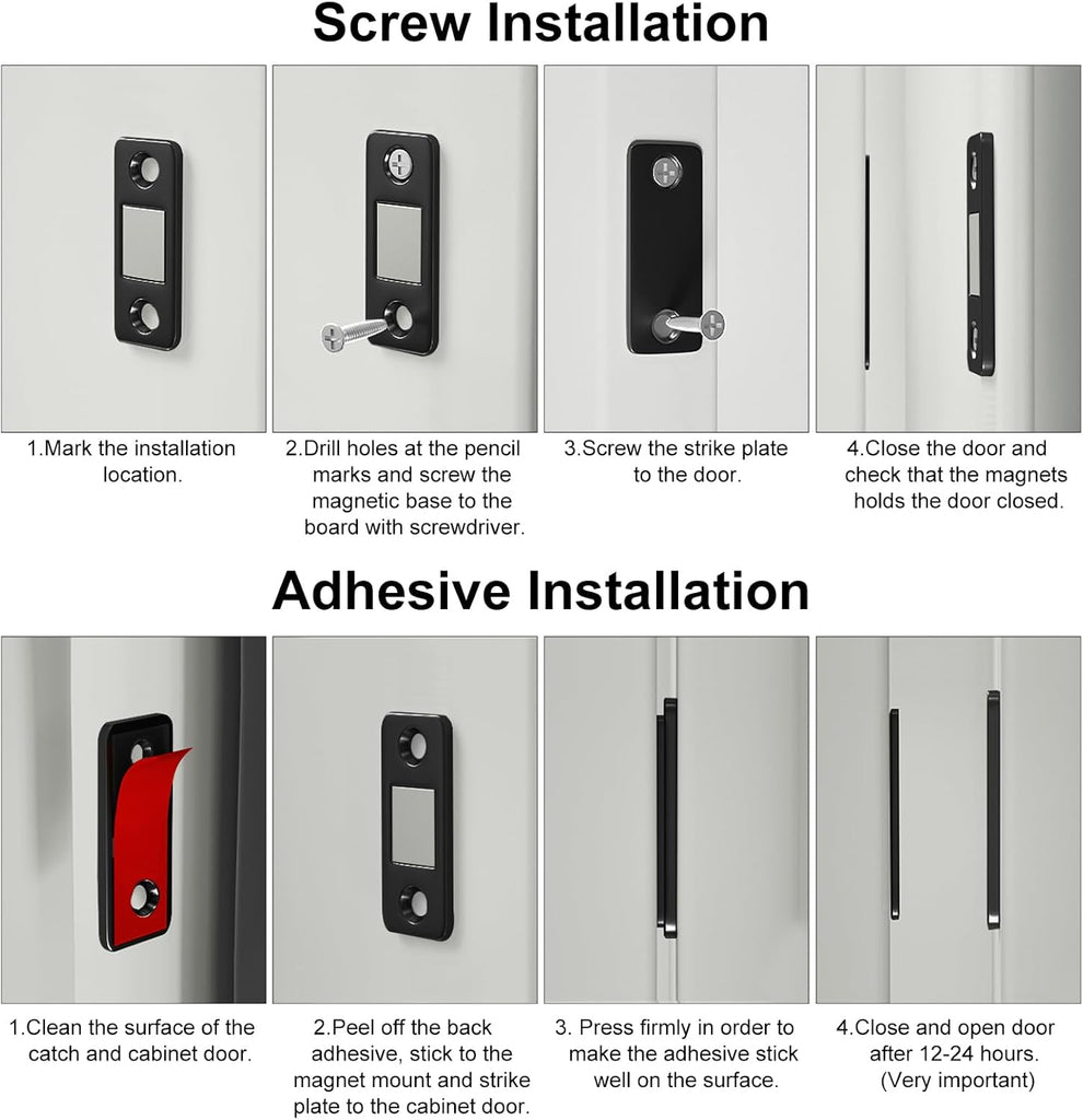 Cabinet Magnetic Catch 4 Pack Ultra Thin Cabinet Door Magnets Stick on Drawer Magnets Cabinet Latch Magnetic Closures